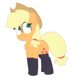  alpha_channel applejack_(mlp) blonde_hair clothed clothing equid equine female feral friendship_is_magic green_eyes hair hasbro hat headgear headwear hi_res horse legwear mammal mrdegradation my_little_pony smile solo stockings tongue 