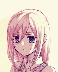  blonde_hair blue_eyes commentary_request curry_gohan female krista_lenz long_hair lowres shingeki_no_kyojin solo 