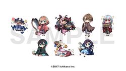  2boys 5girls ahoge aiba_uiha ars_almal black_hair blue_eyes blue_hair blues_(nijisanji) blush blush_stickers braid brown_eyes brown_hair bucket chibi closed_mouth commentary_request controller debidebi_debiru demon demon_horns demon_tail demon_wings earrings flying game_controller grey_hair hair_ornament hakase_fuyuki haori highres holding holding_wand horns japanese_clothes jewelry kagami_hayato kanikama kimono long_sleeves mayuzumi_kai medium_hair multicolored_hair multiple_boys multiple_girls nijisanji official_art one_eye_closed open_mouth red_eyes red_hair rubber_duck sample_watermark sandals saw saw_cleaver shampoo_bottle simple_background sleeves_past_fingers sleeves_past_wrists smc-gumi_(nijisanji) smile steam streaked_hair striped_clothes striped_kimono stuffed_animal stuffed_toy suzuhara_lulu tail teddy_bear towel tripping two-tone_hair vertical-striped_clothes vertical-striped_kimono virtual_youtuber wand watermark white_background wings x_hair_ornament yorumi_rena yukata 