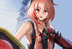  banana_(girls&#039;_frontline) breasts censored censored_text cleavage collarbone cosplay cyberpunk_(series) cyberpunk_2077 female girls&#039;_frontline highres johnny_silverhand johnny_silverhand_(cosplay) korean_commentary long_hair m4_sopmod_ii_(girls&#039;_frontline) mechanical_arms meme milkdd multicolored_hair non-humanoid_robot parody robot sideboob sidelocks single_mechanical_arm streaked_hair sunglasses very_long_hair wake_the_fuck_up_samurai_(meme) 