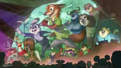  16:9 absurd_res antelope anthro benjamin_clawhauser bovid bovine canid canine cape_buffalo cheetah chief_bogo cricetid disney duke_weaselton english_text eulipotyphlan felid feline female fennec_fox finnick_(zootopia) flash_slothmore fox fru_fru gazelle gazelle_(zootopia) group hamster hi_res horn human judy_hopps lagomorph leporid male mammal mustelid musteline nick_wilde official_art pilosan priscilla_tripletoe rabbit red_fox rodent shrew sloth text three-toed_sloth true_fox true_musteline unknown_artist weasel widescreen xenarthran yak yax zootopia 