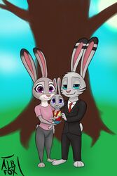  2:3 albinefox anthro blue_eyes disney duo fan_character father_(lore) father_and_child_(lore) father_and_son_(lore) female fur grey_body grey_fur group hi_res hug jack_savage judy_hopps lagomorph leporid lolicon male male/female mammal mother_(lore) mother_and_child_(lore) mother_and_son_(lore) multicolored_body multicolored_fur nub_tail parent_(lore) parent_and_child_(lore) parent_and_son_(lore) plant purple_eyes rabbit son_(lore) tree two_tone_body two_tone_fur young zootopia 