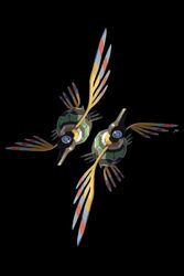  black_background blue_eyes commentary eye_print full_body highres mokuzou_(moku_ssbu) no_humans one-eyed pokemon pokemon_(creature) rotational_symmetry sigilyph simple_background spikes 