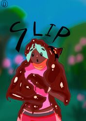  absurd_res agron_u anthro beatrix_lebeau english_text female goo_creature goo_transformation hi_res human mammal slime_rancher solo text transformation 