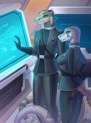  absurd_res anthro clothing console diamondback_rattlesnake duo dwayne_eliott erin_reed female hi_res male military_uniform pit_viper rattlesnake rd406 reptile scalie science_fiction ship snake spacecraft technology uniform vehicle viper watercraft 