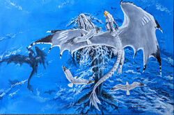  2022 ambiguous_gender avian baleen_whale bird bird_dragon black_body black_feathers black_scales cetacean claws dragon european_mythology feathered_wings feathers feral flying grey_body grey_feathers grey_scales group gull heather_bruton humpback_whale lari larid mammal marine membrane_(anatomy) membranous_wings mimic_dragon mythological_creature mythological_scalie mythology outside scales scalie sea swimming tail water waterscape western_dragon whale white_body white_feathers white_scales wing_claws wings yellow_body yellow_scales 