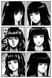  akairiot araki_hirohiko_(style) commentary female fire_emblem fire_emblem_awakening greyscale highres kishimoto_masashi_(style) kubo_tite_(style) long_hair menacing_(jojo) miura_kentarou_(style) monochrome multiple_style_parody ootomo_katsuhiro_(style) parody solo style_parody tezuka_osamu_(style) tharja_(fire_emblem) two_side_up 