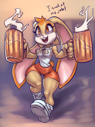  3:4 aged_up anthro big_breasts breasts clothed clothing cream_the_rabbit dialogue english_text female hi_res hooters huge_breasts lagomorph leporid mammal open_mouth rabbit sega shirt side_boob smile solo sonic_the_hedgehog_(series) tank_top text text_on_clothing text_on_shirt text_on_tank_top text_on_topwear thefuckingdevil thick_thighs thigh_gap topwear wide_hipped_female wide_hips 