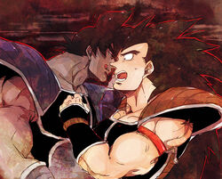  artist_request bara black_hair dragon_ball dragon_ball_z male male_focus open_mouth raditz tullece turles yaoi 