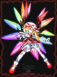  asato_(zini) blonde_hair commentary_request female flandre_scarlet highres mechanization medarot rainbow_order red_eyes robot side_ponytail solo touhou wings 