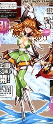  bow breasts earrings female fingerless_gloves gloves green_eyes growlanser growlanser_iv growlanser_iv:_over_reloaded hairbow jewelry large_breasts lowres orange_hair shiny solo thighhighs tricia_(growlanser) urushihara_satoshi zettai_ryouiki 