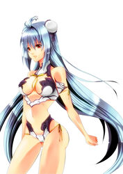  android bad_id bad_pixiv_id bikini blue_hair female highres kos-mos long_hair matano_maya red_eyes solo swimsuit white_bikini xenosaga xenosaga_episode_iii 