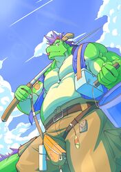  2022 anthro asian_mythology bait belt blue_clothing blue_topwear blue_vest bottomwear box brown_bottomwear brown_clothing brown_shorts bucket cargo_shorts clothing cloud colored container dragon east_asian_mythology eastern_dragon fishing_rod fur green_body green_scales hi_res low-angle_view male mane morenatsu multicolored_body multicolored_fur muscular muscular_male mythological_creature mythological_scalie mythology purple_mane satchel scales scalie shorts sky slightly_chubby slightly_chubby_male solo tail tan_body tan_scales tatsuki_(morenatsu) tongue tongue_out topwear two_tone_body two_tone_fur vest zenyama_xin 