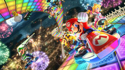  animal_ears bike_shorts bowser cg crossover doubutsu_no_mori headphones inkling_(splatoon) link luigi marie_(doubutsu_no_mori) mario mario_bros. mario_kart nintendo pointy_ears princess_peach_toadstool splatoon the_legend_of_zelda wallpaper 