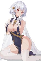  alternate_breast_size azur_lane breast_curtains breasts china_dress chinese_clothes chinese_commentary commentary dress erjiaxianyu female garter_straps gloves grey_dress half_gloves looking_at_viewer medium_breasts official_alternate_costume pelvic_curtain red_eyes revealing_clothes see-through see-through_sleeves short_hair simple_background sirius_(azur_lane) sirius_(azure_horizons)_(azur_lane) solo thighhighs white_background white_garter_straps white_gloves white_thighhighs 