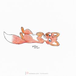  1:1 canid canine female feral fox happy hi_res jungledyret_hugo mammal rita_(jungledyret) solo yordraw 