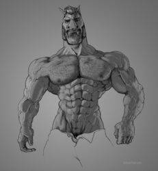  2020 5_fingers abs alternate_species animal_humanoid anthro anthrofied beard biceps big_muscles biped body_hair bottomwear chest_hair clothed clothing cursed cursed_image detailed equid equid_humanoid equine equine_humanoid ernest_khalimov facial_hair fingers front_view furrification gigachad greyscale hair horse human humanoid icon looking_at_viewer male mammal mammal_humanoid manly meme monochrome muscular muscular_anthro muscular_male navel nipples open_bottomwear open_clothing open_pants pants pecs portrait reaction_image redraw shaded shitpost sirartwork snout solo standing three-quarter_portrait topless vein veiny_muscles what what_has_science_done where_is_your_god_now why 