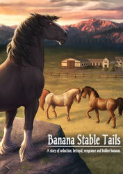  ambiguous_gender black_body black_hair black_mane blue_eyes brown_body brown_hair brown_mane brown_tail building closed_eyes clyde_(wasen) detailed_background digital_media_(artwork) dolero draft_horse english_text equid equine facial_markings feathering fence feral forest fur group hair head_markings hi_res hooves horse looking_at_another looking_at_viewer looking_down looking_up mammal mane markings mountain pearl_(wasen) plant raised_leg raised_tail rufciu tail tan_body tan_hair tan_tail text tree window 