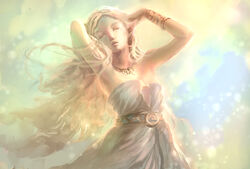  arm_up armlet bad_id bad_pixiv_id bare_shoulders blonde_hair closed_eyes female highres jewelry long_hair matcho necklace open_mouth pointy_ears princess_zelda solo standing the_legend_of_zelda the_legend_of_zelda:_breath_of_the_wild triforce very_long_hair 