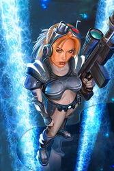  \r\nbelt belt birds_eye blizzard_entertainment blonde_hair blue bodysuit breasts concept_art cover design_work female green_eyes greg_horn headset liptsick magazine night_vision_goggles night_vision_goggles\r\nsolo nova_(starcraft) november_terra official_art outdoors oxm packaging_art perfect print_ad_campaign puddle rifle shadow shoulder_pads solo starcraft starcraft_ghost terran_ghost watermark xbox 