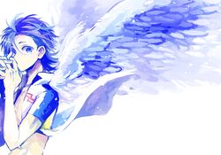  1boy bad_id bad_pixiv_id blue_eyes blue_hair cycling_uniform hoshiko_(shu-kuri-mu) male_focus manami_sangaku solo sportswear wings yowamushi_pedal 