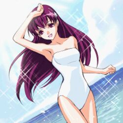  asamiya_athena days_of_memories ipod_nano_wallpaper king_of_fighters long_hair lowres psycho_soldier purple_eyes purple_hair snk swimsuit wallpaper 