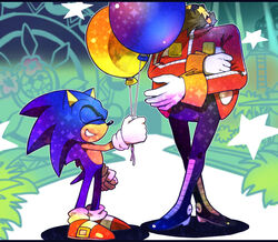  2boys ballon bone_(stare) closed_eyes dr._eggman gloves grin multiple_boys shoes smile sonic sonic_the_hedgehog white_gloves 