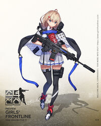  acr_(girls&#039;_frontline) adaptive_combat_rifle ahoge ankle_boots assault_rifle black_gloves black_jacket black_thighhighs blonde_hair blue_eyes blush boots breasts buckle character_name closed_mouth female fingerless_gloves full_body girls&#039;_frontline gloves gun hair_behind_ear hair_between_eyes hair_ornament hairclip highres holding holding_gun holding_weapon jacket looking_at_viewer mole mole_under_eye official_art padded_cloak padding panties promotional_art remington_arms rifle saitou_masatsugu short_hair sidelocks skirt snap-fit_buckle solo thigh_strap thighhighs trigger_discipline underwear watermark weapon white_skirt zettai_ryouiki 