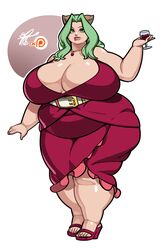  absurd_res alcohol alien animal_humanoid ass belly beverage big_belly big_breasts big_butt breasts cat_humanoid cleavage clothed clothing container cup drinking_glass felid felid_humanoid feline feline_humanoid female glass glass_container glass_cup green_hair grim-kun hair hi_res huge_breasts humanoid long_hair looking_at_viewer makeup mammal mammal_humanoid obese obese_female obese_humanoid overweight overweight_female overweight_humanoid pine_pine simple_background smile solo space_dandy thick_thighs white_background wine wine_glass 