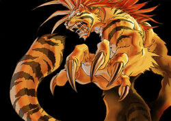 angry anthro biceps big_muscles bodily_fluids canid canine claws fangs felid long_claws male mammal muscular muscular_anthro muscular_male open_mouth pantherine pose rinpoo_chuang saliva solo stripes tail teeth tiger were werefelid werepantherine weretiger