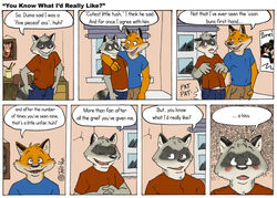 aiden_harris anthro ass blush butt_grab canid canine closet_coon colin_young comic dialogue duo english_text fox fox_mccloud hand_on_butt kaiketsu_zorori leafdog male male/male mammal molestation nintendo procyonid raccoon red_fox star_fox tail text true_fox zorori