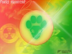 4:3 abstract_background circle directional_arrow fire-waypoint_(fwp) footprint furry_arancar green_theme hazard_symbol logo nuclear pawprint radiation_symbol radiation_symbol_background radioactive red_theme simple_background sparkles sparkling_text symbol text wallpaper y2k_(graphic_design) zero_pictured