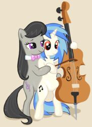 2012 animated black_hair blue_hair bow_(feature) bow_(stringed_instrument) bow_tie bowed_string_instrument cello cutie_mark duo earth_pony elenafreckle equid equine female feral friendship_is_magic hair hasbro horn horse mammal musical_instrument my_little_pony mythological_creature mythological_equine mythology octavia_(mlp) playing_music pony purple_eyes red_eyes romantic romantic_couple short_playtime string_instrument tail unicorn vinyl_scratch_(mlp) violoncello