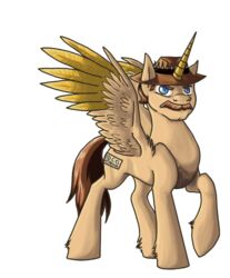 alicorn alpha_channel australian body_hair chest_hair clothing crossover equid equine facial_hair feathered_wings feathers hasbro hat headgear headwear horn male mammal manly moustache my_little_pony mythological_creature mythological_equine mythology overcharge_(artist) saxton_hale simple_background solo team_fortress_2 transparent_background valve wings