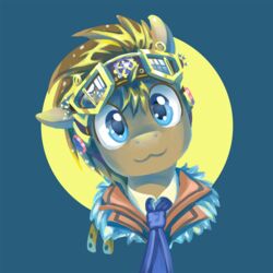 1:1 2013 :3 blue_eyes bust_portrait doctor_whooves_(mlp) earth_pony equid equine friendship_is_magic hair hasbro horse looking_at_viewer male mammal my_little_pony pony portrait saturnspace smile solo