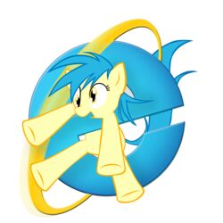 1:1 2012 alpha_channel blue_hair derp_eyes equid equine female feral hair hasbro horse internet_explorer internet_explorer_(character) internet_explorer_pony mammal mcsadat microsoft my_little_pony pony simple_background solo transparent_background yellow_eyes