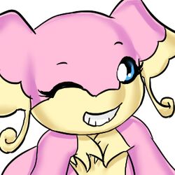 1:1 audino female generation_5_pokemon low_res meme nintendo one_eye_closed pokemon pokemon_(species) solo u_r_simgle unknown_artist wink