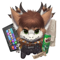 1:1 2013 ambiguous_gender anthro beverage_can brown_body brown_fur brown_hair controller dragon dualshock dualshock_3 electronics fur furred_dragon furred_scalie game_controller green_eyes hair keychain looking_at_viewer microsoft microsoft_windows milo_(milodesty) mythological_creature mythological_scalie mythology nestle playstation playstation_3 playstation_button_symbol playstation_controller scalie silverfox5213 solo sony_corporation sony_interactive_entertainment tablet tablet_computer windows_8 wireless_controller