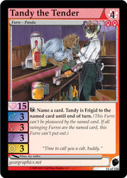 alcohol apron bar bartender bear beverage breasts card card_template clothed clothing duo english_text female food fully_clothed furoticon giant_panda male mammal marker_(artwork) noha text trading_card trading_card_game trading_card_template traditional_media_(artwork)