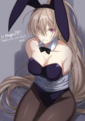  alternate_breast_size alternate_costume animal_ears arms_behind_back azur_lane backless_leotard bare_shoulders black_bow black_leotard bondage bondage bound bound_arms bow bowtie breasts brown_pantyhose cigarette cleavage closed_mouth collarbone commentary_request commission detached_collar earrings fake_animal_ears female hair_between_eyes high_ponytail highleg highleg_leotard jean_bart_(azur_lane) jewelry large_breasts leotard light_brown_hair long_hair looking_at_viewer mouth_hold pantyhose playboy_bunny ponytail purple_eyes rabbit_ears simple_background sitting skeb_commission smoking solo strapless strapless_leotard thighs v-shaped_eyebrows very_long_hair wara_(warapro) 