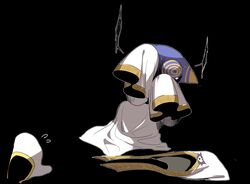  1boy animal_ears black_background cloak commentary_request covering_face crying crying_with_eyes_open embarrassed female gold_trim hood hood_down hyness kirby:_star_allies kirby_(series) male_focus out_of_frame rayman_limbs robe shy solo_focus sweat taharu_(papiyas) tapir_ears tears veil veil_removed white_cloak white_robe yellow_eyes zan_partizanne 