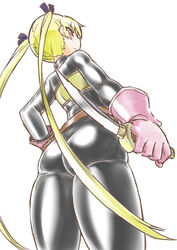  blonde_hair bodysuit commentary_request cosplay dragon_quest dragon_quest_iii female from_behind gloves kill_me_baby knife kogaku_kazuya solo sonya_(kill_me_baby) thief_(dq3) thief_(dq3)_(cosplay) 