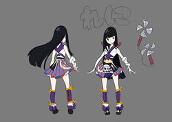  dress female full_body lowres momoiro_clover_z official_art photoshop_(medium) production_art purple_dress reference_sheet sushio takagi_reni 