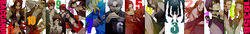  6+boys 6+girls absurdres anbiento annie_(baccano) baccano! black_hair blonde_hair brown_hair chane_laforet character_request claire_stanfield closed_eyes commentary_request czeslaw_meyer dress ennis eve_genoard eyepatch fermet firo_prochainezo formal glasses graham_specter hat highres isaac_dian jack_(baccano) jacuzzi_splot kartzelio_runorata katana ladd_russo long_hair maiza_avaro maria_barcelito melvy_dormentaire miria_harvent multiple_boys multiple_girls nice_holystone red_hair scar scissors shaft_(baccano) short_hair smile suit sword tick_jefferson weapon who_(baccano) wide_image yellow_eyes 