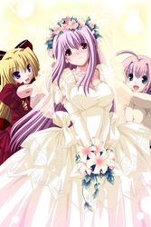  asanami_miori game_cg hagall_valkyr kurushima_shiho shirogane_no_soleil skyfish tsurugi_hagane wedding_dress 