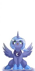  2014 alicorn blue_body blue_feathers equid equine feathered_wings feathers female feral friendship_is_magic hasbro hattonslayden hi_res horn mammal my_little_pony mythological_creature mythological_equine mythology princess_luna_(mlp) solo wings young 