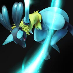  1:1 3_toes action_pose ambiguous_gender anthro attack aura biped black_background black_body black_fur blue_body blue_fur canid canine chest_spike detailed digital_media_(artwork) feet fight floating fluffy fuchsia_(artist) fur fur_tuft generation_4_pokemon jumping looking_back low-angle_view lucario mammal neck_tuft nintendo nude paws pokemon pokemon_(species) pose raised_arm red_eyes shaded simple_background solo spikes spikes_(anatomy) spread_legs spreading thick_thighs toes tuft yellow_body yellow_fur 