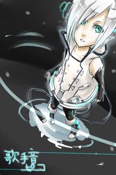  &atilde;&fnof;&rdquo;&atilde;&sbquo;&sup3; &atilde;&pound;&aelig;&rsquo;&acirc;&euro;&atilde;&pound;&acirc;&euro;&scaron;&acirc;&sup3; detached_sleeves gray_hair green_eyes grey_hair highres male male_focus solo usb utatane_piko vocaloid 