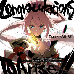  armor blue_eyes braid breasts bullet cleavage closed_mouth congratulations copyright_notice dress female floating_hair hair_between_eyes ink long_hair looking_at_viewer official_art pink_hair ponytail shionne_(tales) shoulder_armor sidelocks solo takagi_masafumi tales_of_(series) tales_of_arise very_long_hair white_dress 