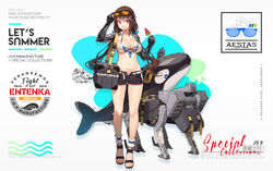  adjusting_eyewear android arm_up bikini breasts brown_hair cleavage eyewear_on_head fangdan_runiu feet female food front-tie_bikini_top front-tie_top full_body girls&#039;_frontline inflatable_orca inflatable_toy js_9_(girls&#039;_frontline) js_9_(orca&#039;s_journey)_(girls&#039;_frontline) large_breasts long_hair low_twintails mole mole_under_eye navel official_alternate_costume official_art open_pants pants popsicle promotional_art prosthesis prosthetic_arm red_eyes sandals short_shorts shorts solo standing sunglasses swimsuit toes twintails watermelon_bar white_bikini 